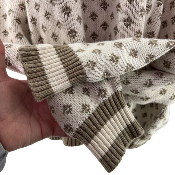 Vintage Jantzen Cream and Taupe Pullover Sweater Xlarge - Picture 2 of 4